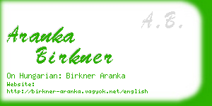 aranka birkner business card